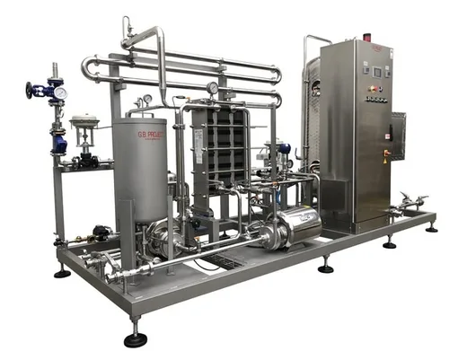 Pastorizzatore su skid in acciaio inox